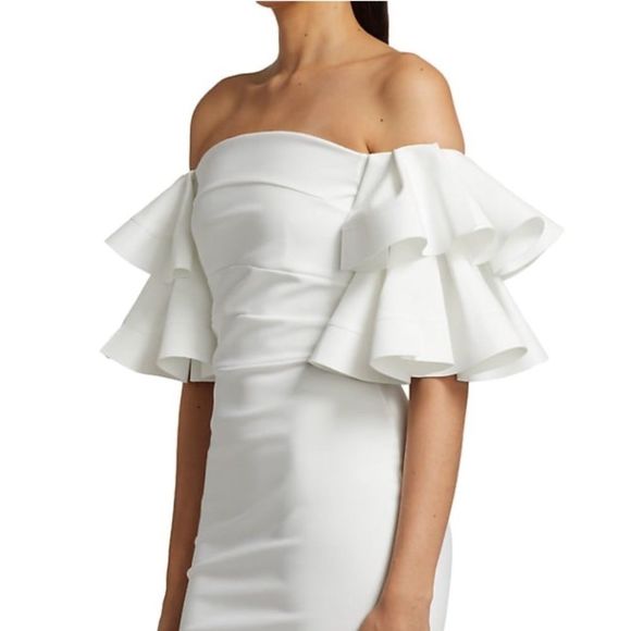 Chiara Boni La Petite Robe Parvati Off-The-Shoulder Gown Size 50(US14) $1295 - Picture 5 of 9